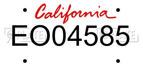 EO04585 California License Plate