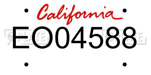 EO04588 California License Plate