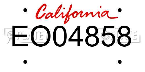 EO04858 California License Plate