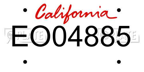 EO04885 California License Plate