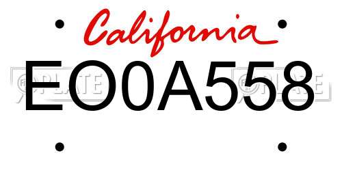 EO0A558 California License Plate