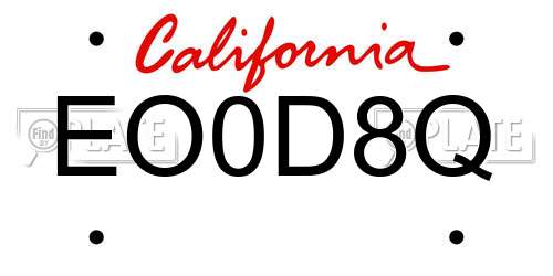 EO0D8Q California License Plate