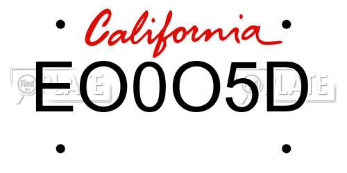 EO0O5D California License Plate