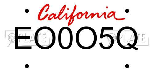 EO0O5Q California License Plate