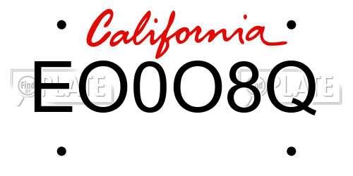 EO0O8Q California License Plate