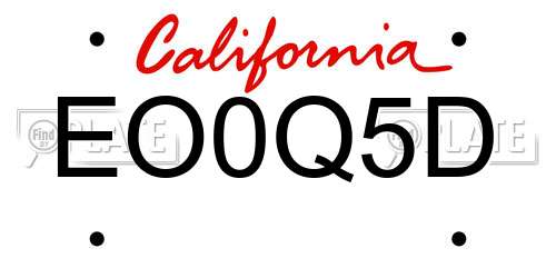 EO0Q5D California License Plate