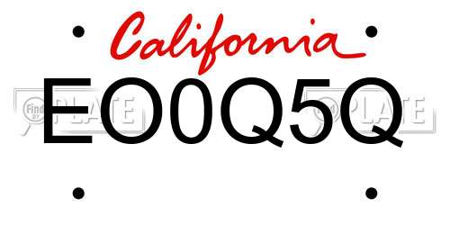EO0Q5Q California License Plate