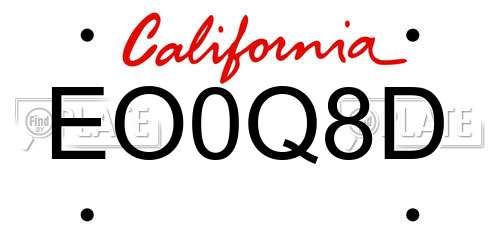EO0Q8D California License Plate