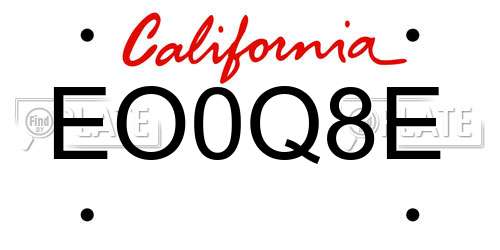 EO0Q8E California License Plate