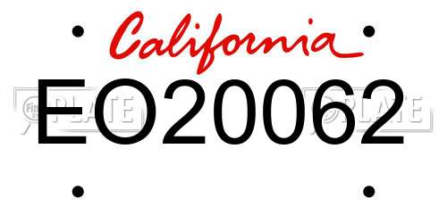 EO20062 California License Plate
