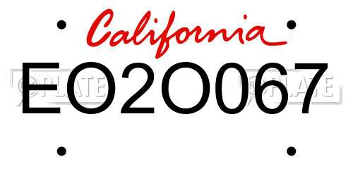 EO2O067 California License Plate