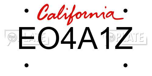 EO4A1Z California License Plate