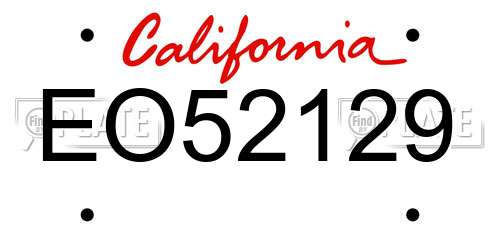 EO52129 California License Plate