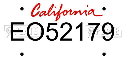 EO52179 California License Plate