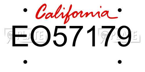 EO57179 California License Plate
