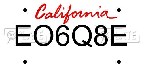 EO6Q8E California License Plate