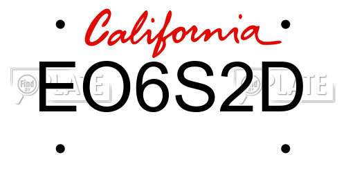 EO6S2D California License Plate