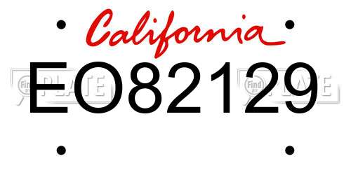 EO82129 California License Plate