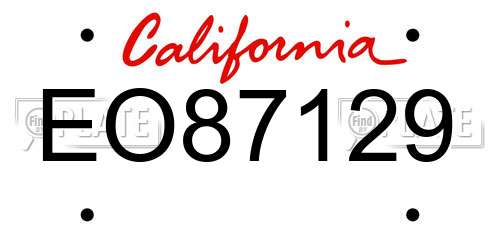 EO87129 California License Plate