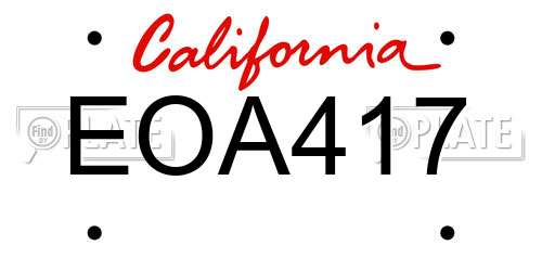 EOA417 California License Plate