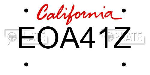 EOA41Z California License Plate