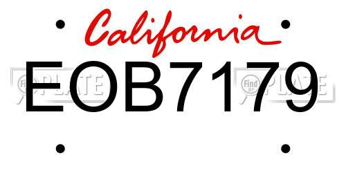 EOB7179 California License Plate