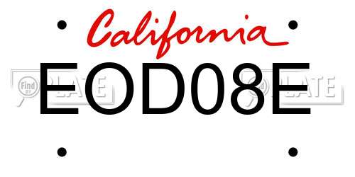 EOD08E California License Plate