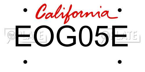 EOG05E California License Plate