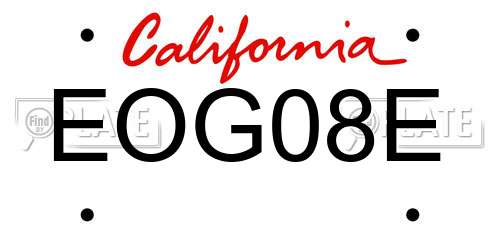 EOG08E California License Plate