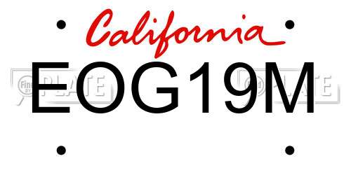 EOG19M California License Plate