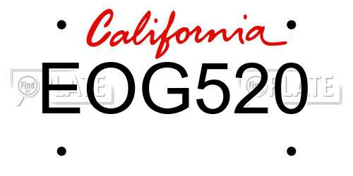 EOG520 California License Plate