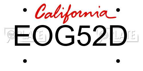 EOG52D California License Plate