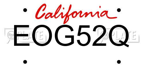 EOG52Q California License Plate