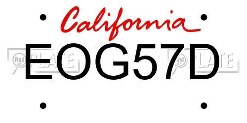 EOG57D California License Plate