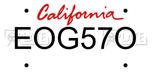 EOG57O California License Plate