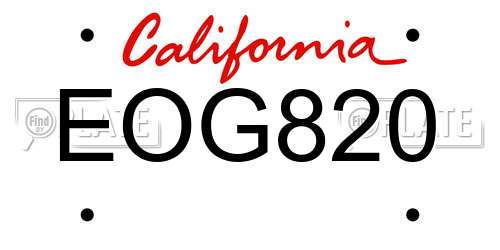 EOG820 California License Plate