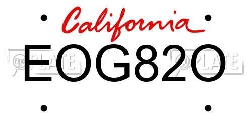 EOG82O California License Plate