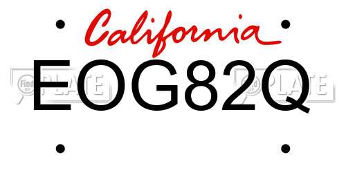 EOG82Q California License Plate
