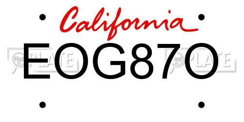EOG87O California License Plate
