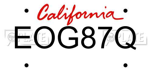 EOG87Q California License Plate