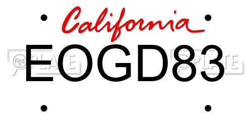 EOGD83 California License Plate