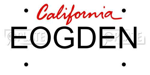 EOGDEN California License Plate