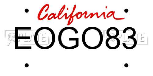 EOGO83 California License Plate