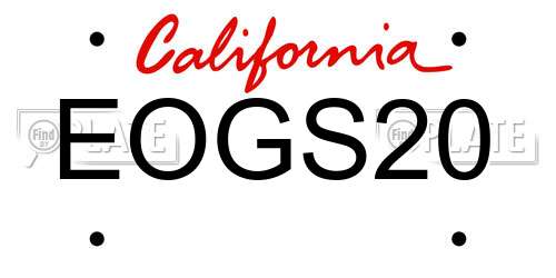 EOGS20 California License Plate