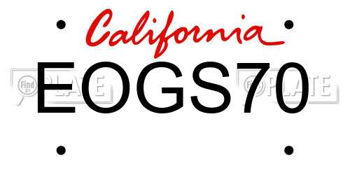 EOGS70 California License Plate