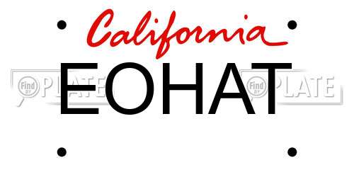 EOHAT California License Plate