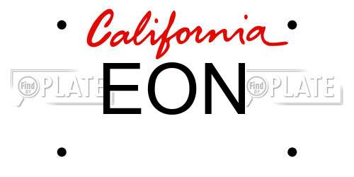 EON California License Plate