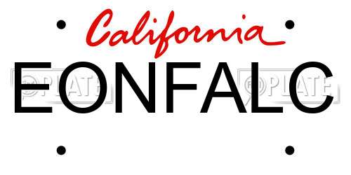 EONFALC California License Plate