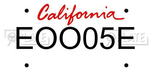 EOO05E California License Plate