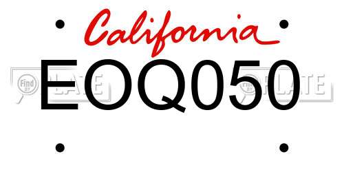 EOQ050 California License Plate